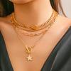 Stacked wind sweet cool multi-layer necklace versatile neck chain female simple punk star collarbone necklace