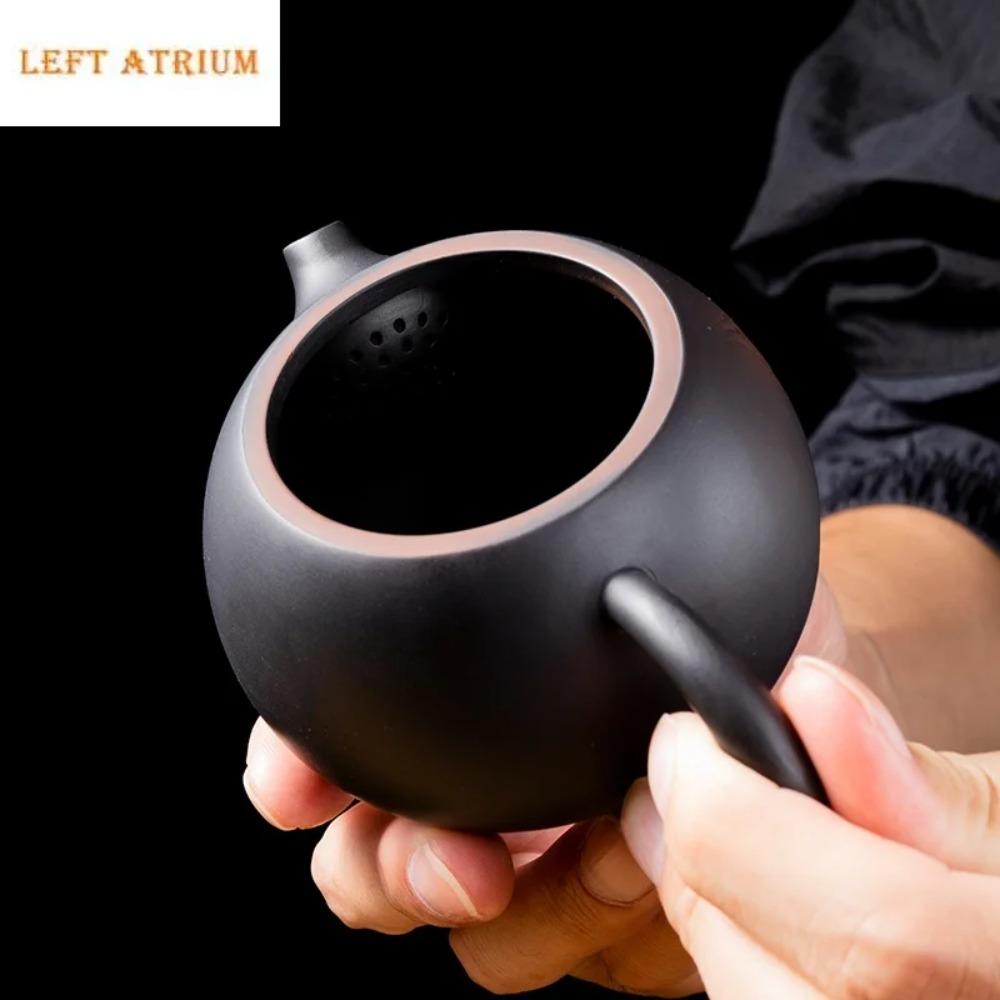 Jianshui Lera Lila Keramik Skulpterad Tekanna Handmålad Antik Relief Tekanna Hushållstekanna Kung Fu Tekanna Vattenkokare