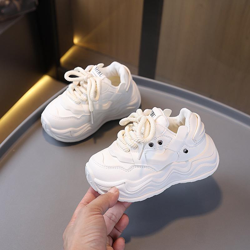 Kindersportschuhe 2025 Herbst neue feste Sohle Jungen Papa-Schuhe leichte Mädchen kleine weiße Schuhe Baby kleine rote Schuhe