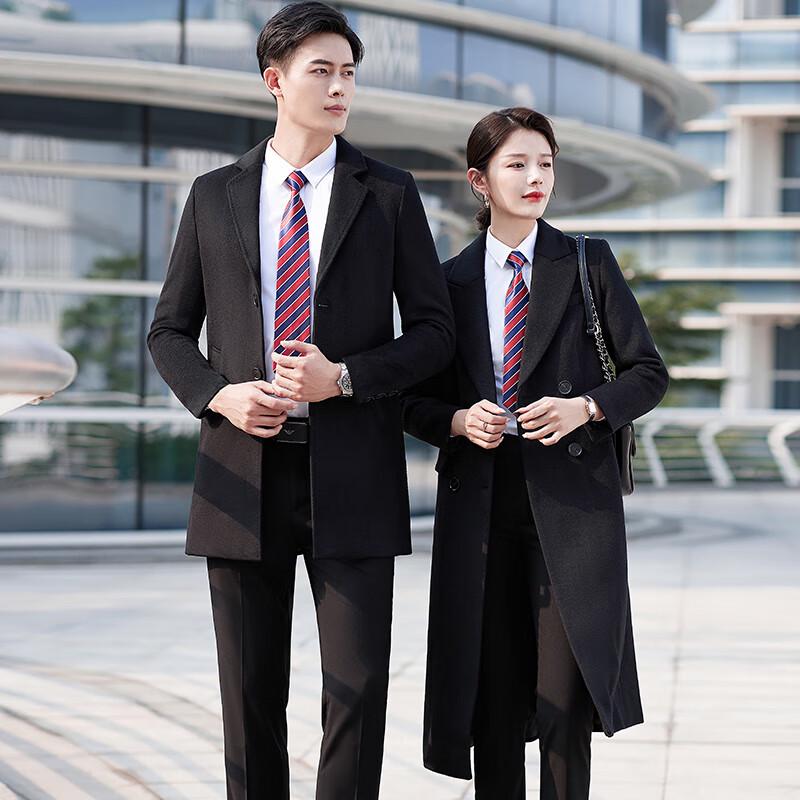 

KASEYE Унисекс Профессиональное Двубортное Длинное Пальто из Шерстяной Смеси 4XL