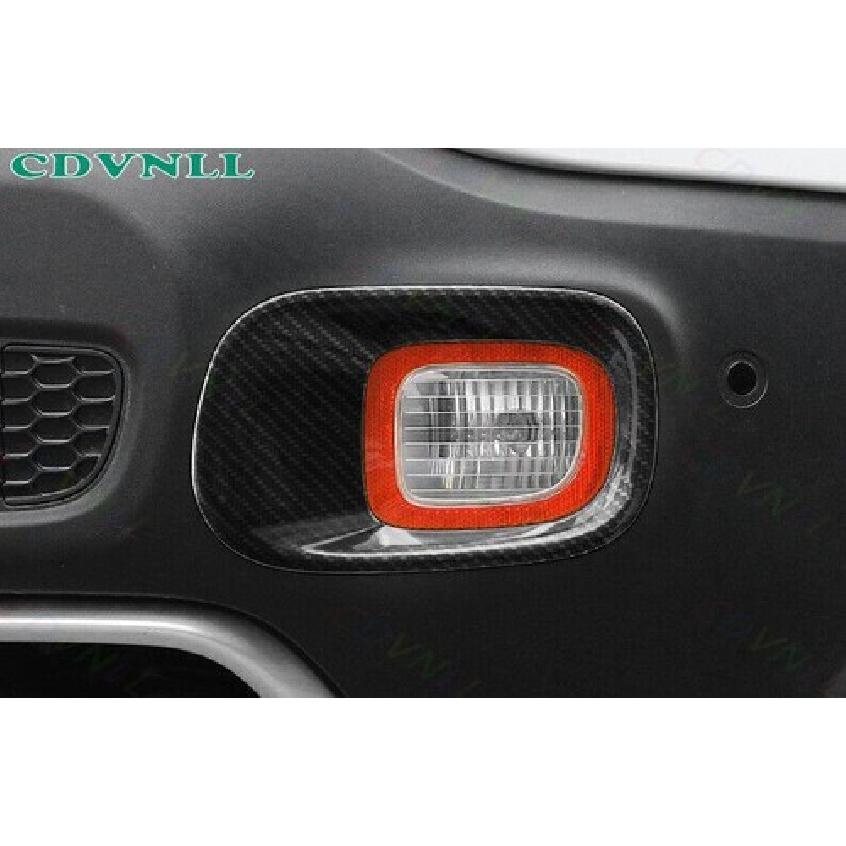 For Jeep Renegade 2015-23 Carbon Fiber Car Rear Fog light Decor Frame Trim 2PCS