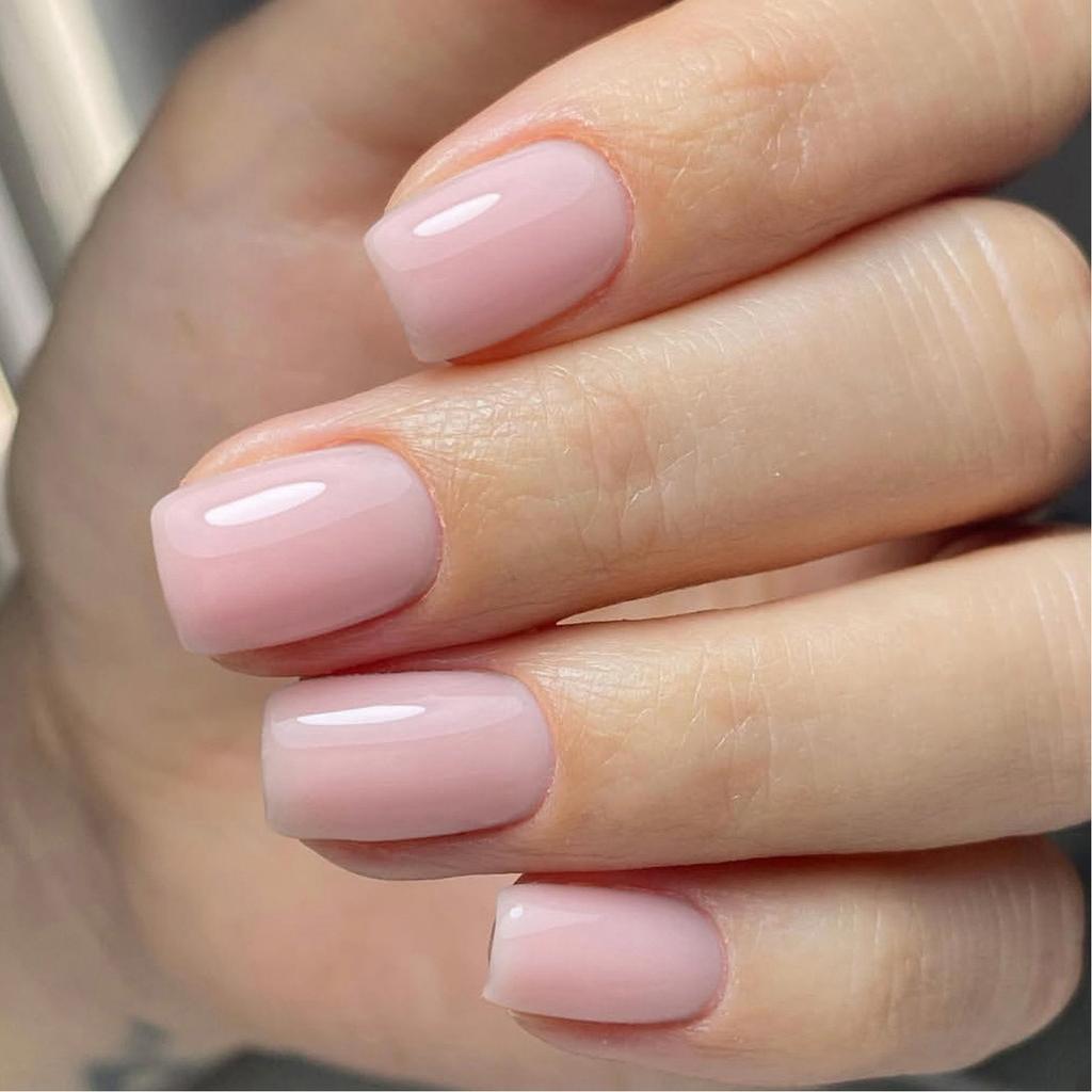 Square Press On Nail Pink Fake Nail Stick On Nail In 12 Sizes,24 Pcs French Nail Tips for DIY Nail Art Decorations