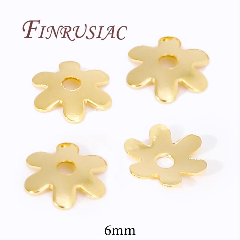 18K/14K Gold Plated Beads Cap For Jewelry Flower Bead Caps Jewelry Making Supplies Spacer Beads DIY Bracelets Accessories