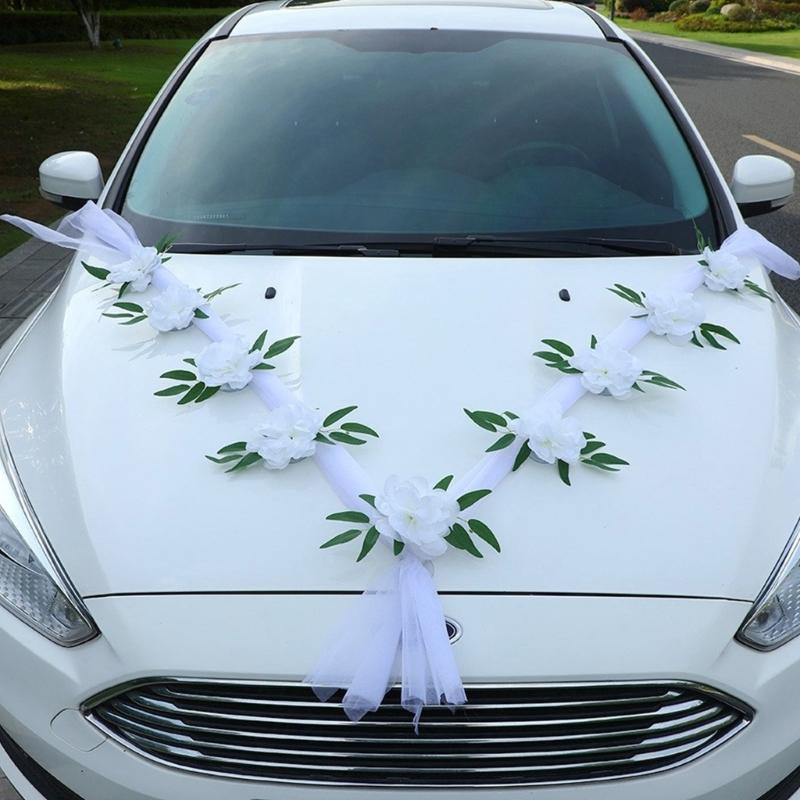 Realistisches Seidenblumen-Arrangement Für Hochzeitsauto-Dekoration Brautparty Und Feierliche Zeremonie