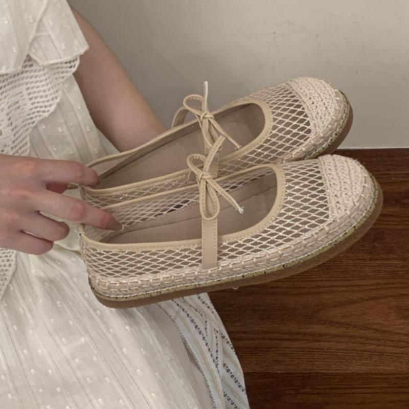 Fashion Summer New Mesh Women Flat Shoes 2025 Round Toe Shallow Mouth Comfy Casual Sandals Fashion Leisure Breathable Female Shoes