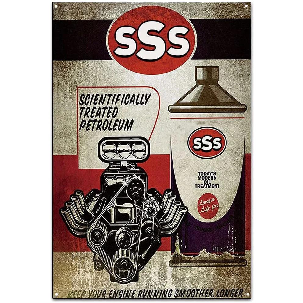 Vintage Metal Tin Signs Gulf Esso Agip Texaco Sinclair Mobile Man Cave Plate Motor Oil Garage Wall Stickers Gas Decor Plaque