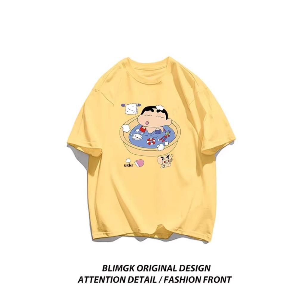 Crayo.n Xiaoxin Is Taking A Bath Womans T Shirt Cotton Leisure Tee Clothing Anime Cool T-Shirts Outdoor Popular Short Sleeved