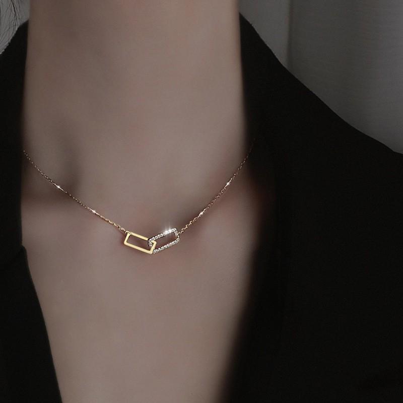 Elegant S925 Sterling Silver Water Drop Necklace - Women's Luxury Niche Design Choker with a Simple, Trendy Style.