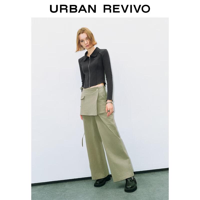 

UR 2025 Autumn Faux Two-Piece Strappy Wide-Leg Pants L