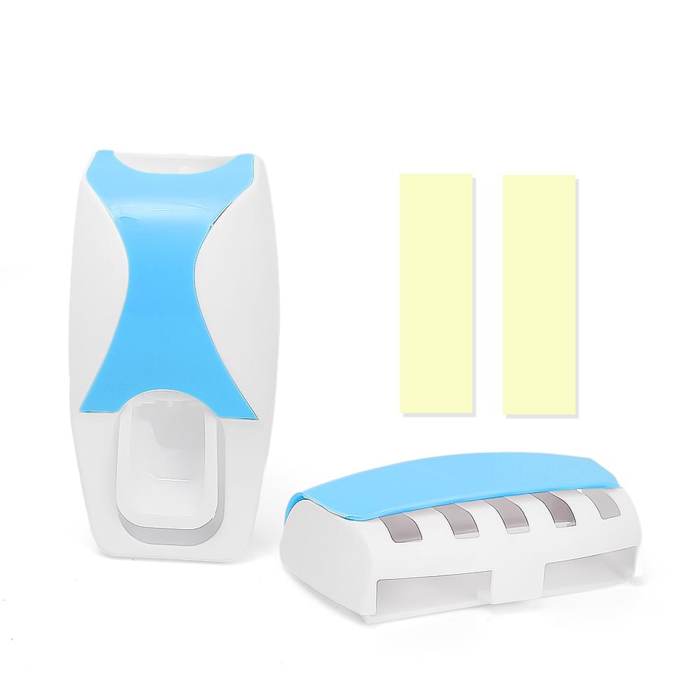 

Toothbrush Holder with Automatic Toothpaste Dispenser Wall Mounted Toothbrush Razor Storage Rack Bathroom Toothpaste Squeezer