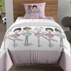 Parure housse de couette 140x200 cm DANSEUSES rose, 100% coton 57 fils/cm2, par Soleil d'Ocre