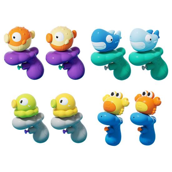 Cartoon Oktopus Hai Wasserspritzer für Kinder Mini Quetschspielzeug für Bad Pool Outdoor Spiel Sicherer Spaß Sommergeschenk für Kleinkinder Kinder