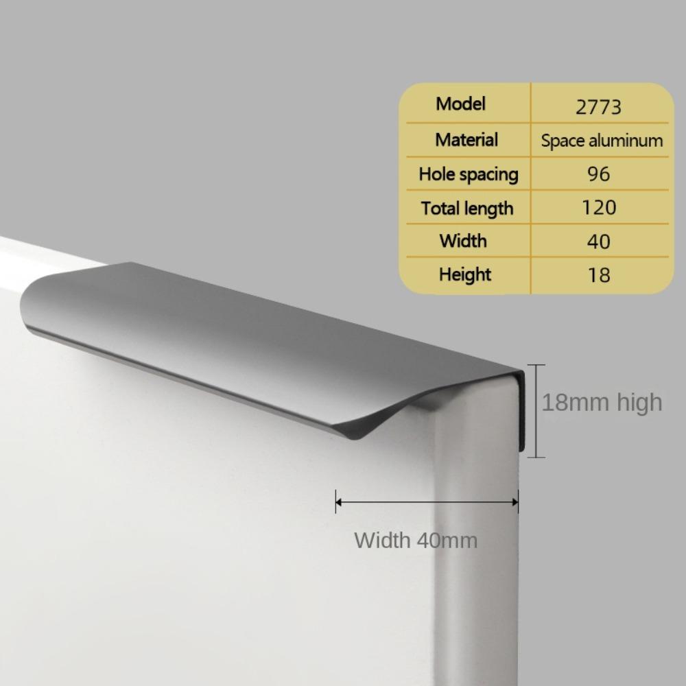 Klíčky ke dveřím ze slitiny hliníku Skryté úchytky zásuvek Vysoce kvalitní úchytky skříněk Domácnost