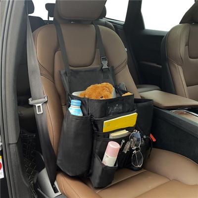 Car Front Seat Organizer Backrest Storage Bag With Multiple Pockets Dividers Adjustable Shoulder