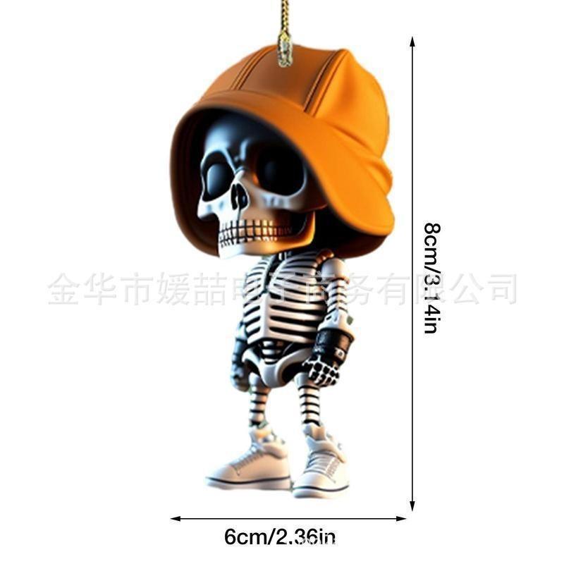 Skull Acrylic Colorful Car Hanging Decoration For Retro Halloween Decor Home