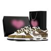 Dunk Maps Street 1 Heart Box Slip Resistant Abrasion Resistant Low Top Skateboard Shoes Unisex Brown White HF5441-100(Team773-1-)