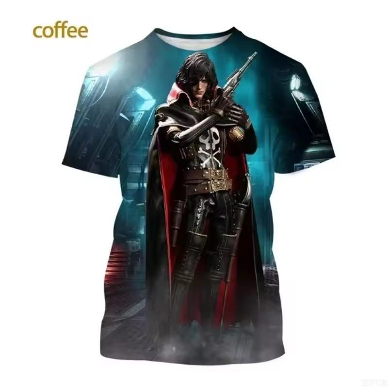Summer T Shirts Fashion Casual Short Sleeve Anime Space Captain 3D Printed T-shirt Round Neck Short Sleeve Tops