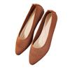 Women's Pointed Toe Flat Shoes, Breathable Woven Flyknit Slip-Ons, Soft Sole Grandma Style Flats, Plus Size Spring Fall Shoes