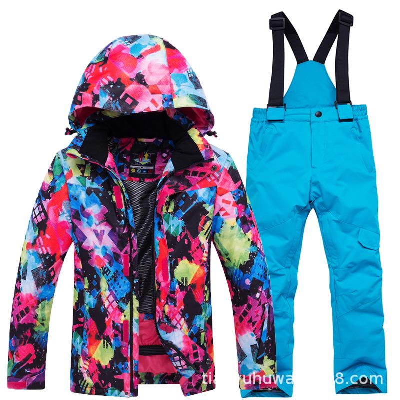 Children's Thickened Two-Piece Ski Suit for Boys and Girls - Warm Outdoor Winter Wear