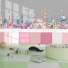 Cartoon Colorful Castle Wall Stickers Star Moon Sticker Children's Bedroom Toy Room Background Decoration Self-adhesive Murals