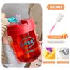 330ml Mini Plastic Straw Water Bottle Anti-fall&Leakproof Cute Portable Outdoor Sports Water Bottle Kids Juice Cup Drinkware