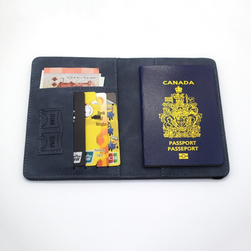 High-End PU Leather RFID Passport Holder with Anti-Theft Multi-Card Slots & Document Sleeve