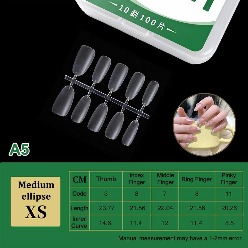 100Pcs/Box Matte Fake Nails No Polishing Press On False Nails Medium Short Design High Matt Soft Gel Nail Tips For Extension