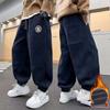 Korean Style Winter Warm Pants Children Sweatpants Thicken Corduroy Boys Casual Pants Boys Sport Pants Kids Loose Long Trousers