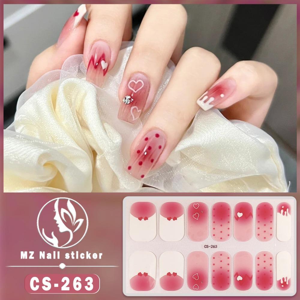 New waterproof no-bake gel nail polish film full sticker New Year's nail art film paper nail film paper patch