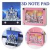3D Notepad Castle Memo Pad Paper Notes Kawaii Desk Accessories Birthday Gift