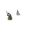 Majestic Sailboat Peacock Sculpture Elegant Animal Ship Ornament Decorative Art Figurine for Bedroom