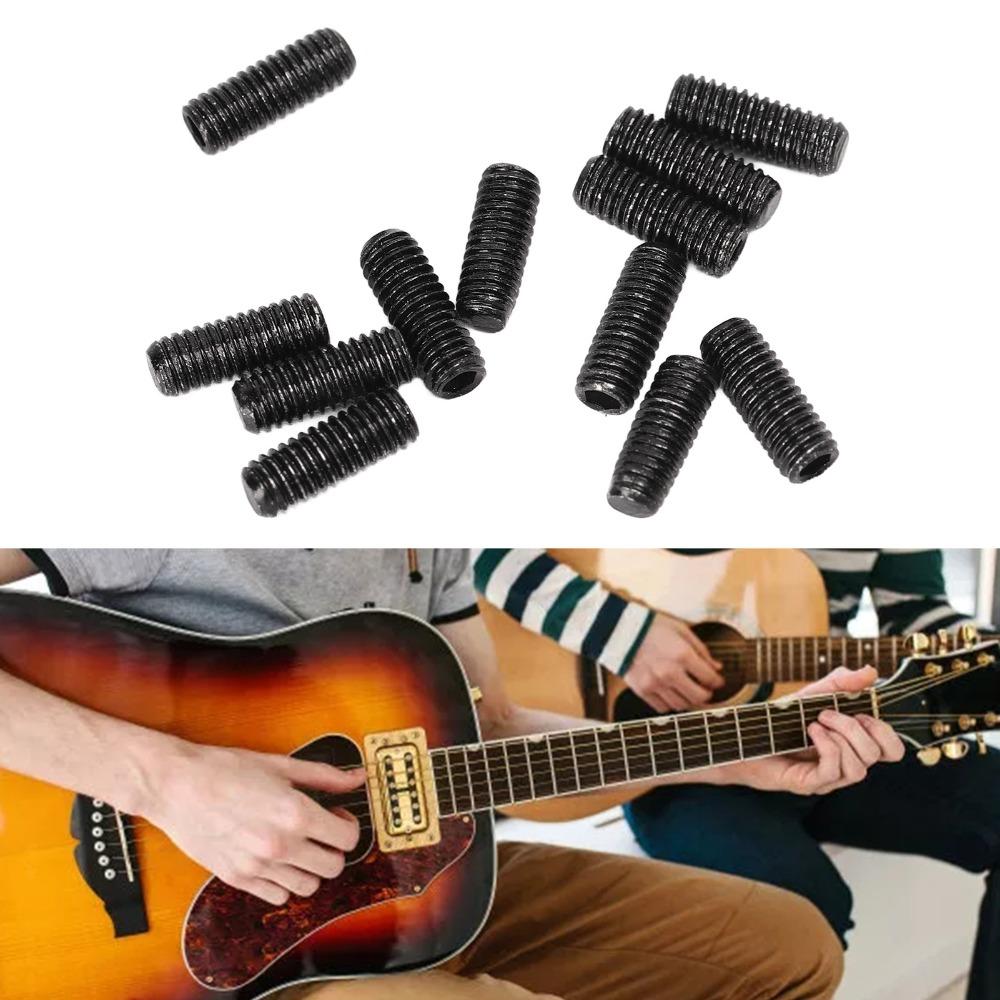 12PCS Metal Material Saddle Height Screws M3x8mm Size Bridge Adjustment Screws  For Electric Guitar