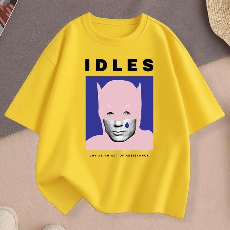 

Women s Rock Band Casual Harajuku Printed T-shirt Summer Funny Oversize Women Fashion O-Neck Short Sleeve Tops T-shirt Unisex 3XL жёлтый