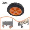 2x 7 Inch Collapsible Wagon Wheel Double Bearing Rubber Tire for Camping Beach Cart Trolley