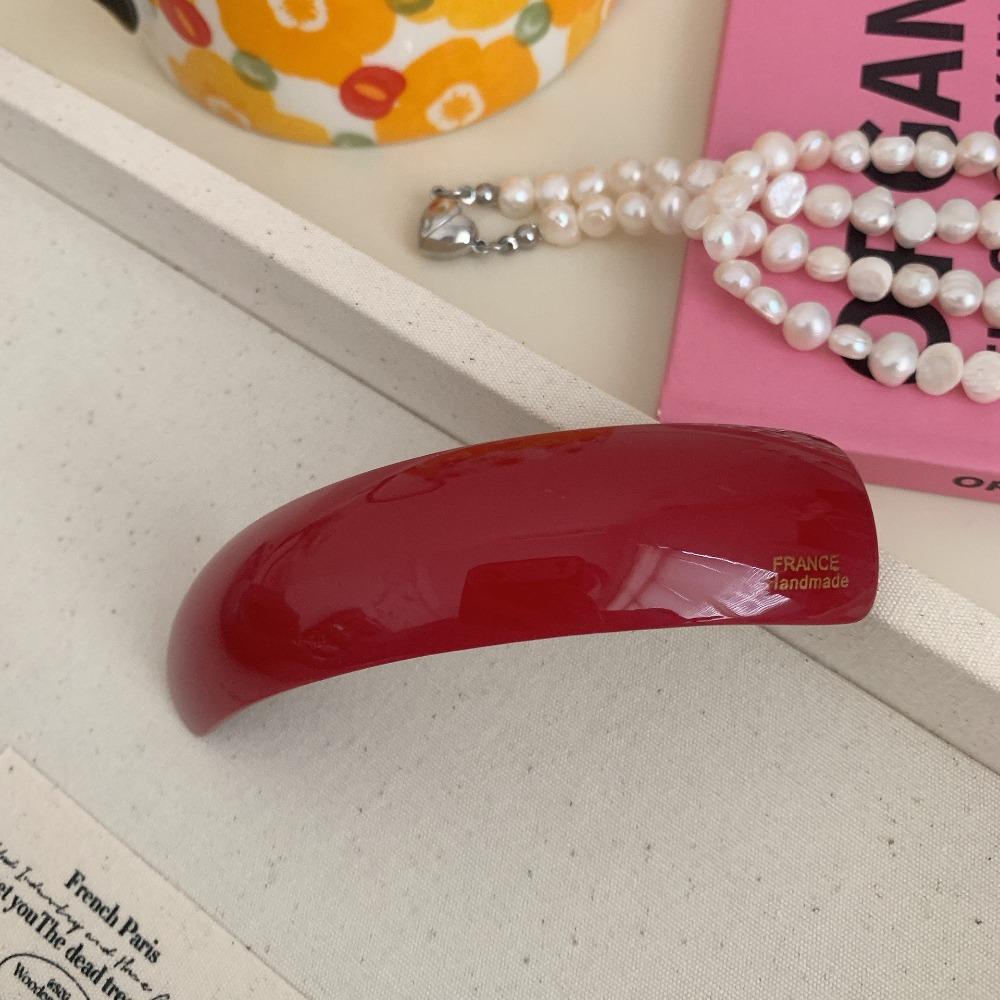 Sweet Ponytail Clip Red Vintage Spring Clip Luxury Acetate Hair Clip  Hair Accessory