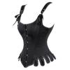 Retro Fan-Shaped U-Neck Waist Tightening Corset with Steel Boning