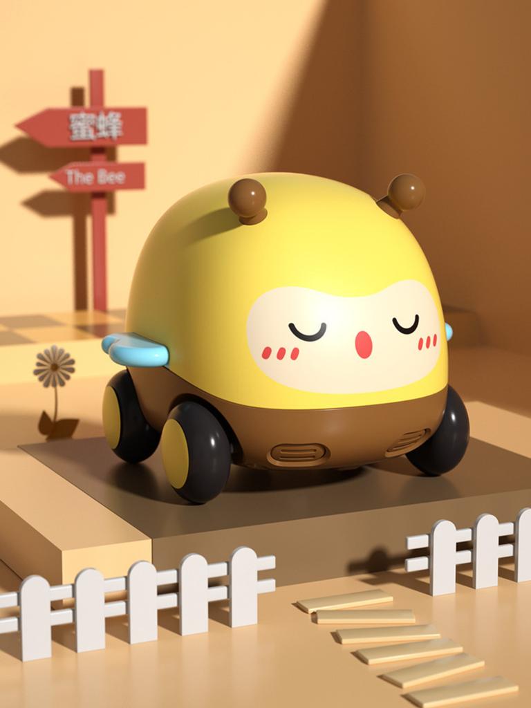 Soft Rubber Cartoon Car Set For Boys And Babies, Educational Gliding Children's Inertial Toy Car