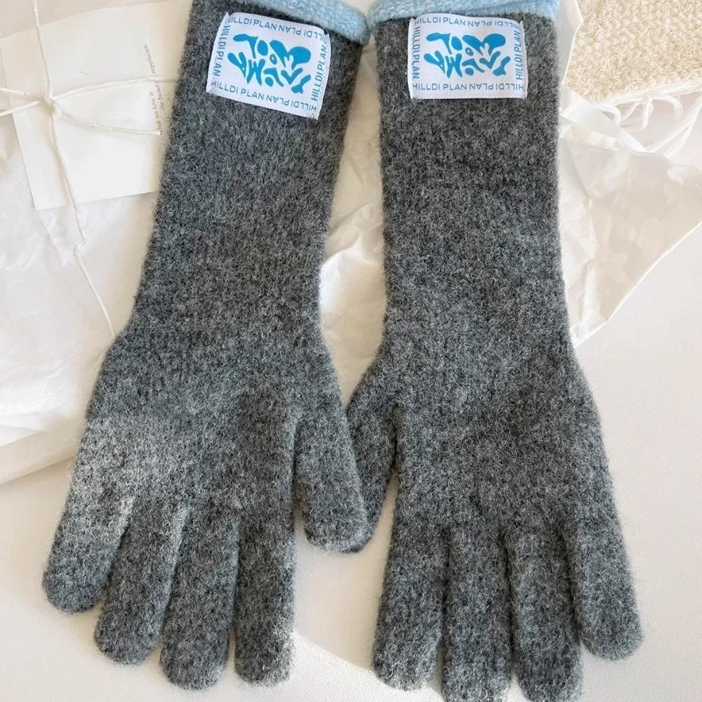 

Дофаминовые цвета Теплые перчатки Средней длины Перчатки с сенсорным экраном Модные вязаные перчатки Женские темно серый