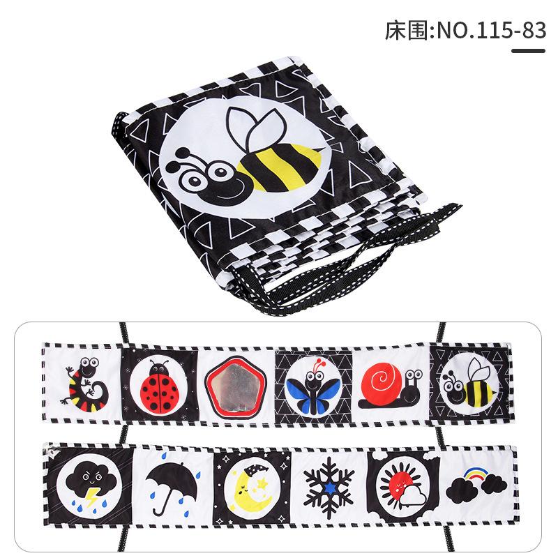 Baby Early Education English Palm Cloth Book, Children'S Vision Training Can'T Be Torn, With Sound Paper Bb Device, Fun Mirror