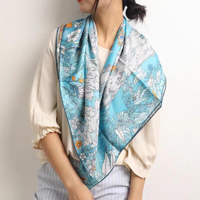 SIYUTANG Horse Stepping On Flowers Double-Sided Silk Scarf