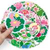 50 Lotus Leaves Doodle Small Fresh Plants Flowers Creative DIY Mobile Suitcase Stickers Waterproof