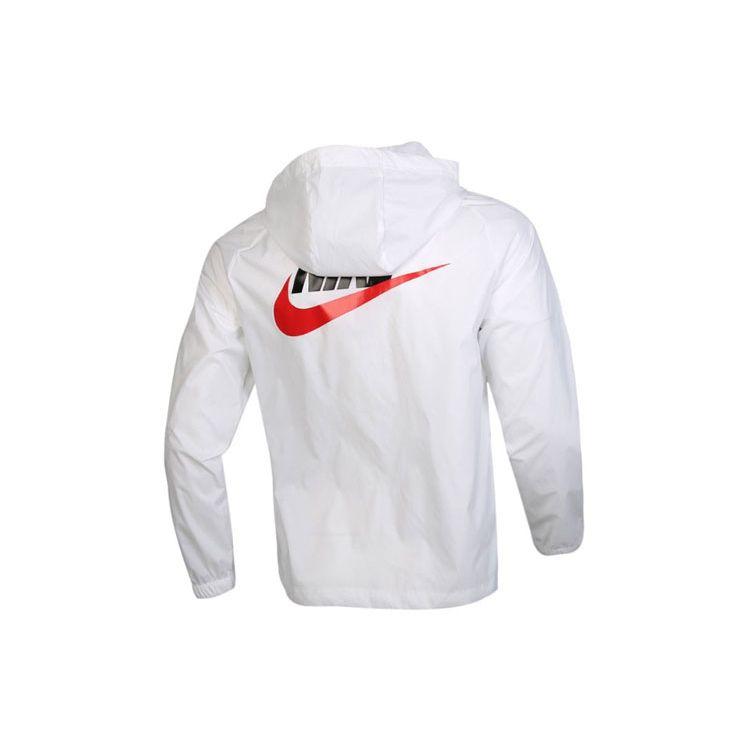 Nike Large Logo Woven Sports Hooded Jacket Men Jacket White CZ8677-100