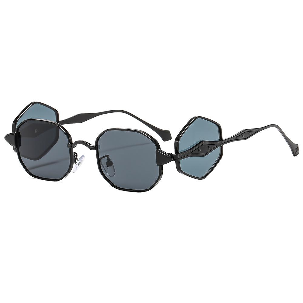 Ins New Punk Gradient Square Women Sunglasses Personality Popular Double Lens Metal Frame Design Men Uv400