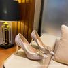 [Spot] Golden wedding shoes Xiuhe wedding dress two wear bride shoes French high heels 2025 new crystal shoes