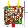 New Natural Rattan Parrot Bite Toy Hanging Interactive Bird Teething Toy Colorful Durable Parrot Climbing Net Pet Supplies