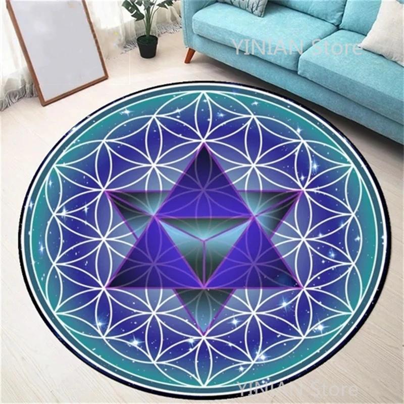 Geometry Round Carpet Cushion Living Room Bedroom Floor Mat Doormat Sofa Computer Chair Area Rug Dropshipping Wholesale