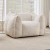 Giant Bean Bag Chair with pillow, Comfy Large Bean Bag Chairs for Adults and Kids, Faux Fur Floor Sofa for Living Room Bedroom Apartment, Beige