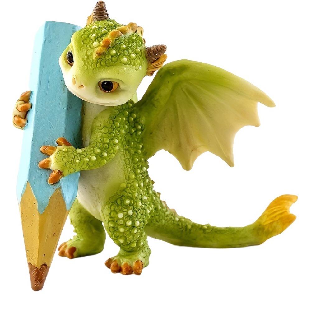 Handicraft Dragon Resin Sculpture Waterproof Dinosaur Models  Garden Succulents Crafts