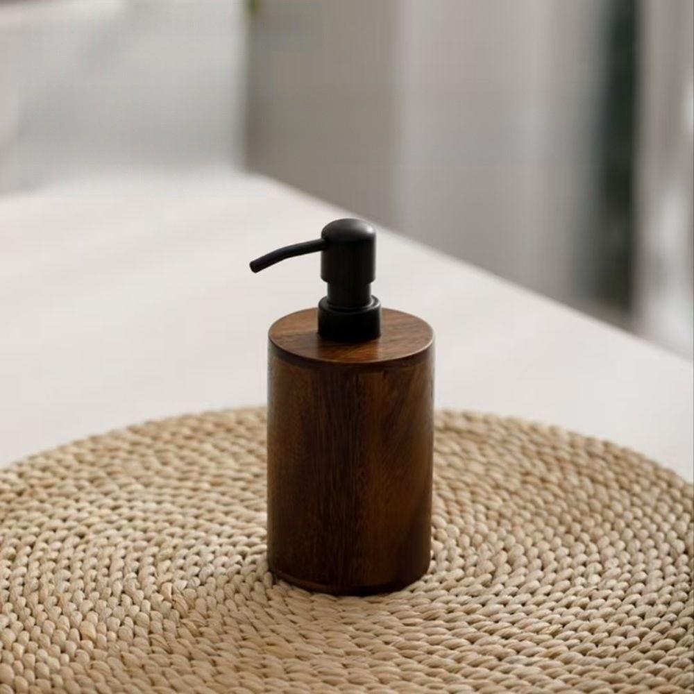 Press Type Shampoo Container Wood Shower Gel Bottle Hand Sanitizer Bottle Home