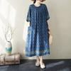 DIMANAF New 2026 Women Plus Size Summer Beach Lady Vintage Long Dress Loose Oversize Print Sundress Clothing